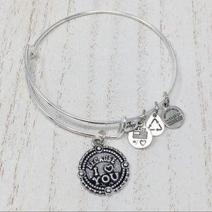 New ALEX & ANI Because I Love You II Sliding Charm Silver Tone